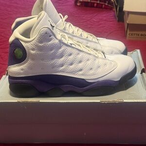 Air Jordan White and Purple Sneakers